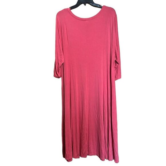 CATHERINES Dress Womens 2X Coral Cutout Neck Stretch Midi - Picture 5 of 7